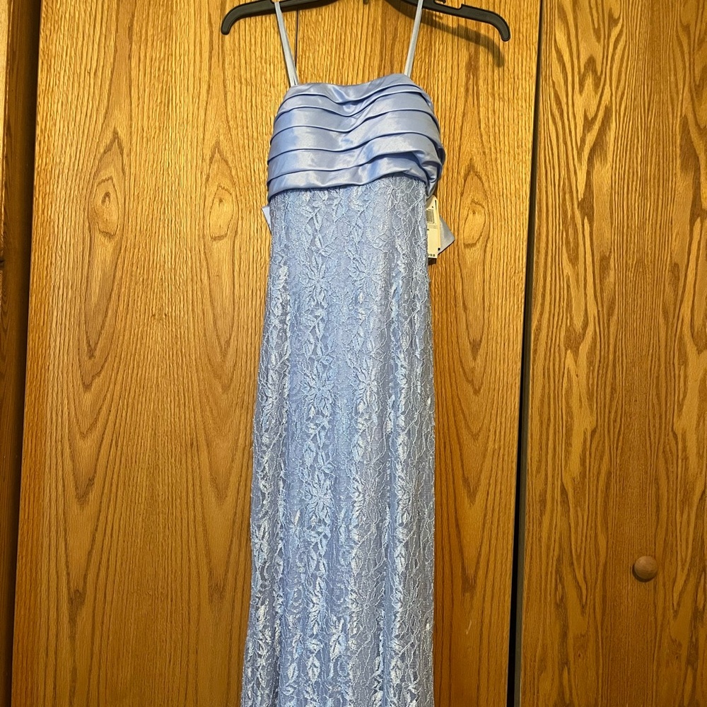 Elegant Blue Lace Gown